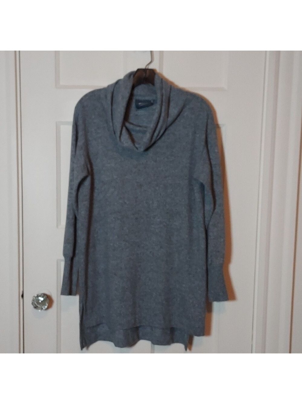 Maeve By Anthropologie Gray Cowl Neck Tunic Sweater Dress High/Low Hem Sz XS